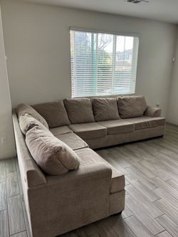 Clean Beige Sectional Couch Super Comfortable