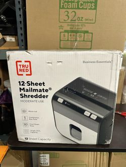 [177].  TRU RED Mailmate 12-Sheet Micro-Cut Shredder (TR-NMC12M9A)