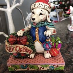 JIM SHORE JOLLY OLD SANTA PAWS CHRISTMAS FIGURINE *MISSING TAIL*