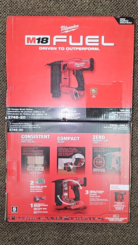 Milwaukee
M18 FUEL 18-Volt Lithium-Ion Brushless Cordless Gen II 18-Gauge Brad Nailer (Tool-Only)