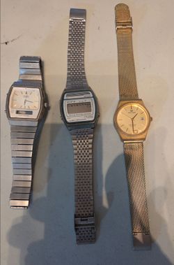 3 watches , seiko , Texas instruments,  waltham were my dad's all 3 for $100