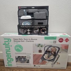 New Ingenuity Belly Rock-to-Bounce Baby Massage Seat & Monbebe Baby Trunk Organizer & Changing Station
