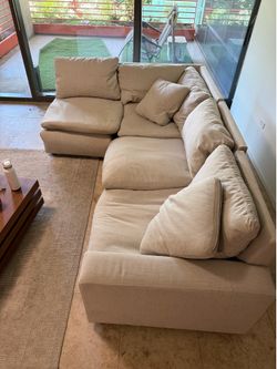 Beige Fabric Sofa