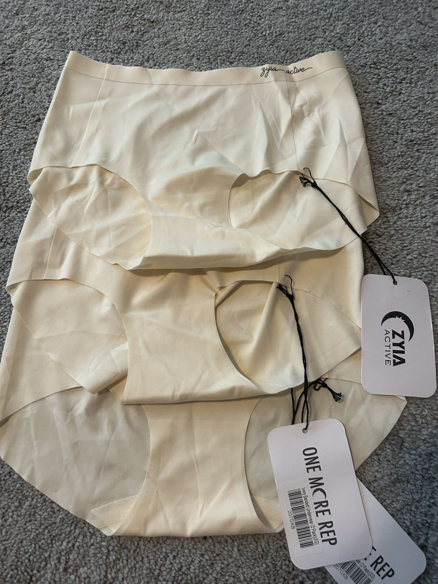 New women’s zyia active ivory banded underwater panties 3 pack XS