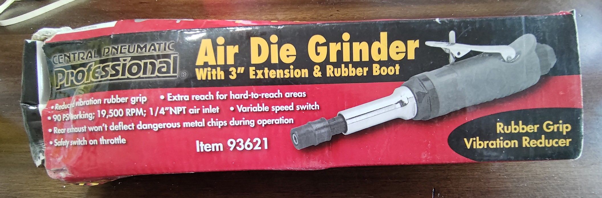 Central Pneumatic Die Grinder With 3" Extension