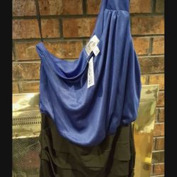 Brand New Womens Blue/Black Dress Size Large 