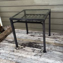 Metal Table Glass Top 