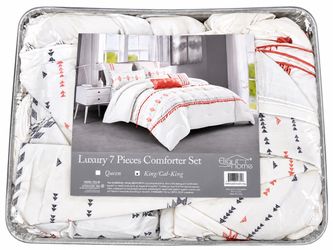 Elight Home Luxury 7-Piece Comforter Set King/Cal-King