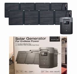 3400-Watt EcoFlow DELTA 2 Max Portable Power Station With X Boost Technology + 2 pcs 110W Solar Panel Brand New In Box