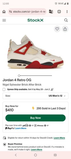 Jordan 4 Nigel brick fire red