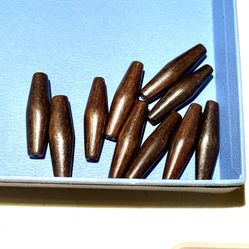 Lot Of 10 Wooden Bicone Beads
