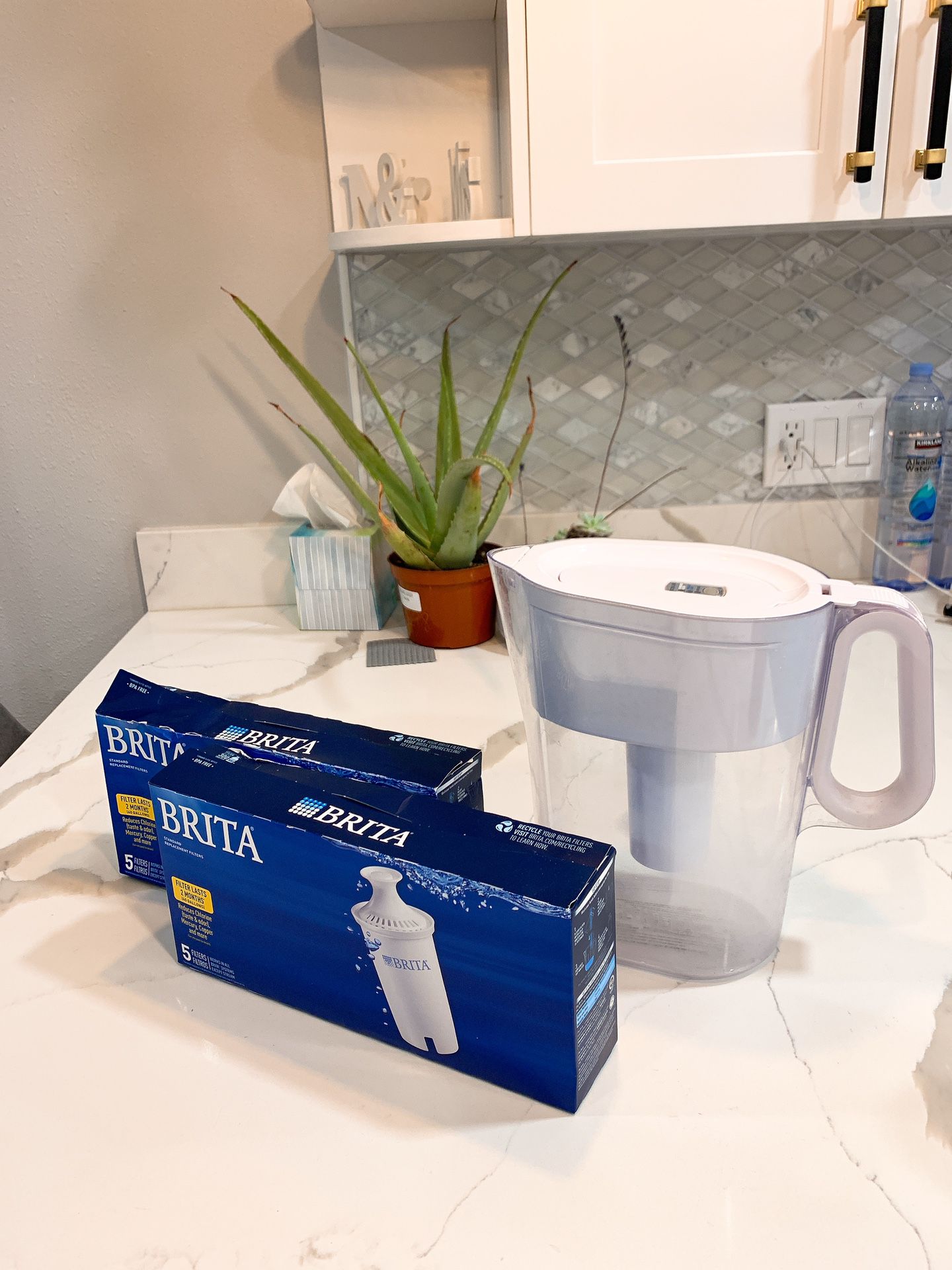 Brita Water Filter Pitcher with Brand New 8 Replacement Filters