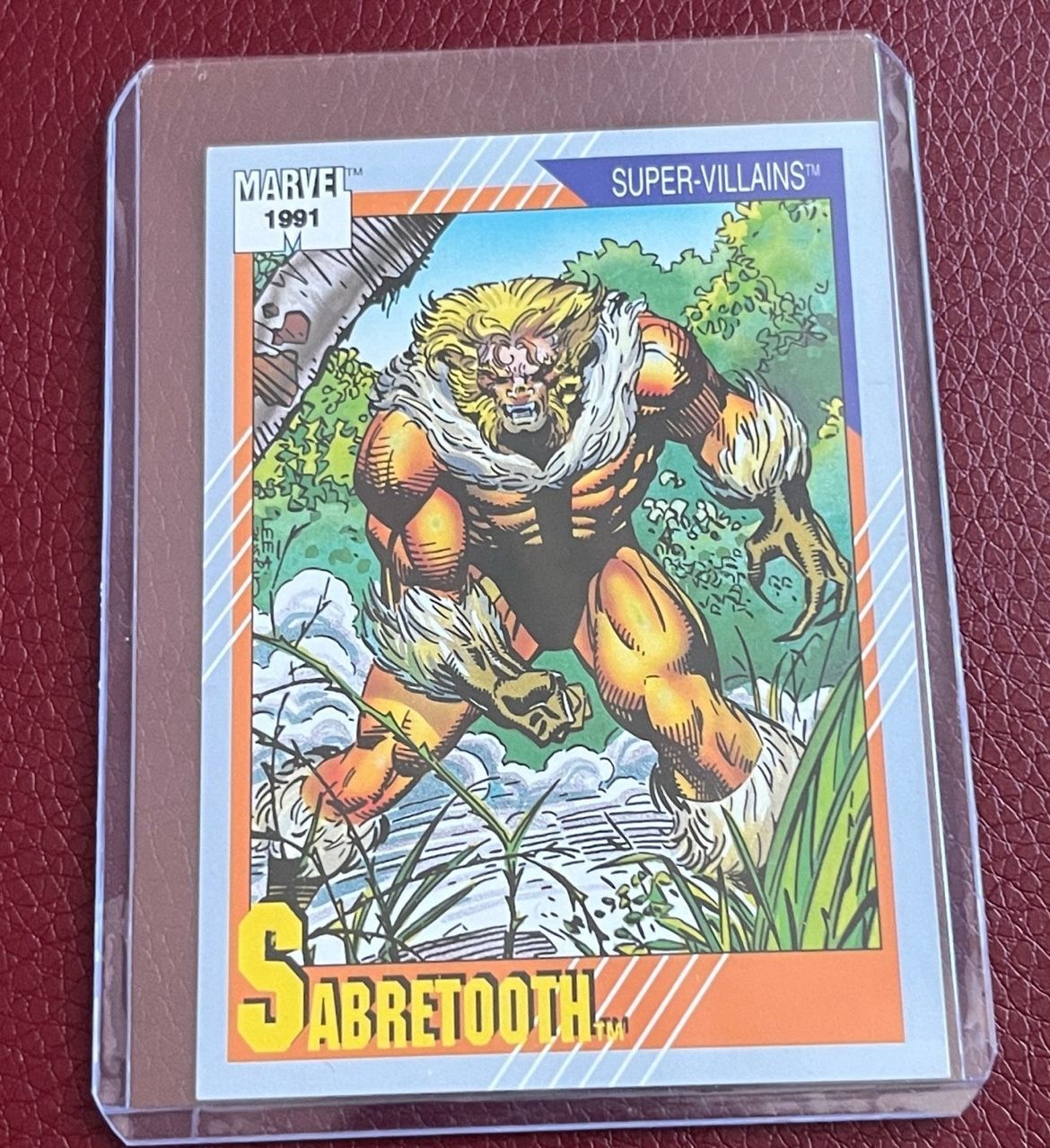 1991 Marvel Universe Super Villains Comic Trading Card #56 Sabretooth RJS