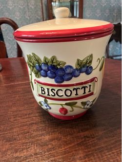 Extra large, ceramic biscotti design canister