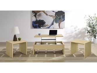 Canoga Light Oak 3-piece Lift Top Cocktail Coffee Table Set