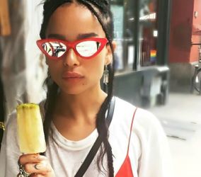 Le specs x Adam Selman red cat eye sunglasses