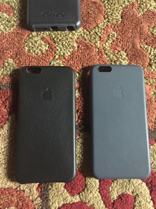 Apple iPhone 6 Plus black leather case