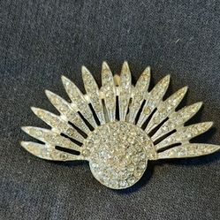Vintage fan shaped scarf/fur clip brooch-Coro