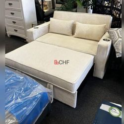 Corduroy Loveseat Sofa With Pull Out Bed - Limited Time Offer 