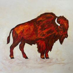 Original acrylic painting “Red Bull” on stretched canvas 16” x 20”