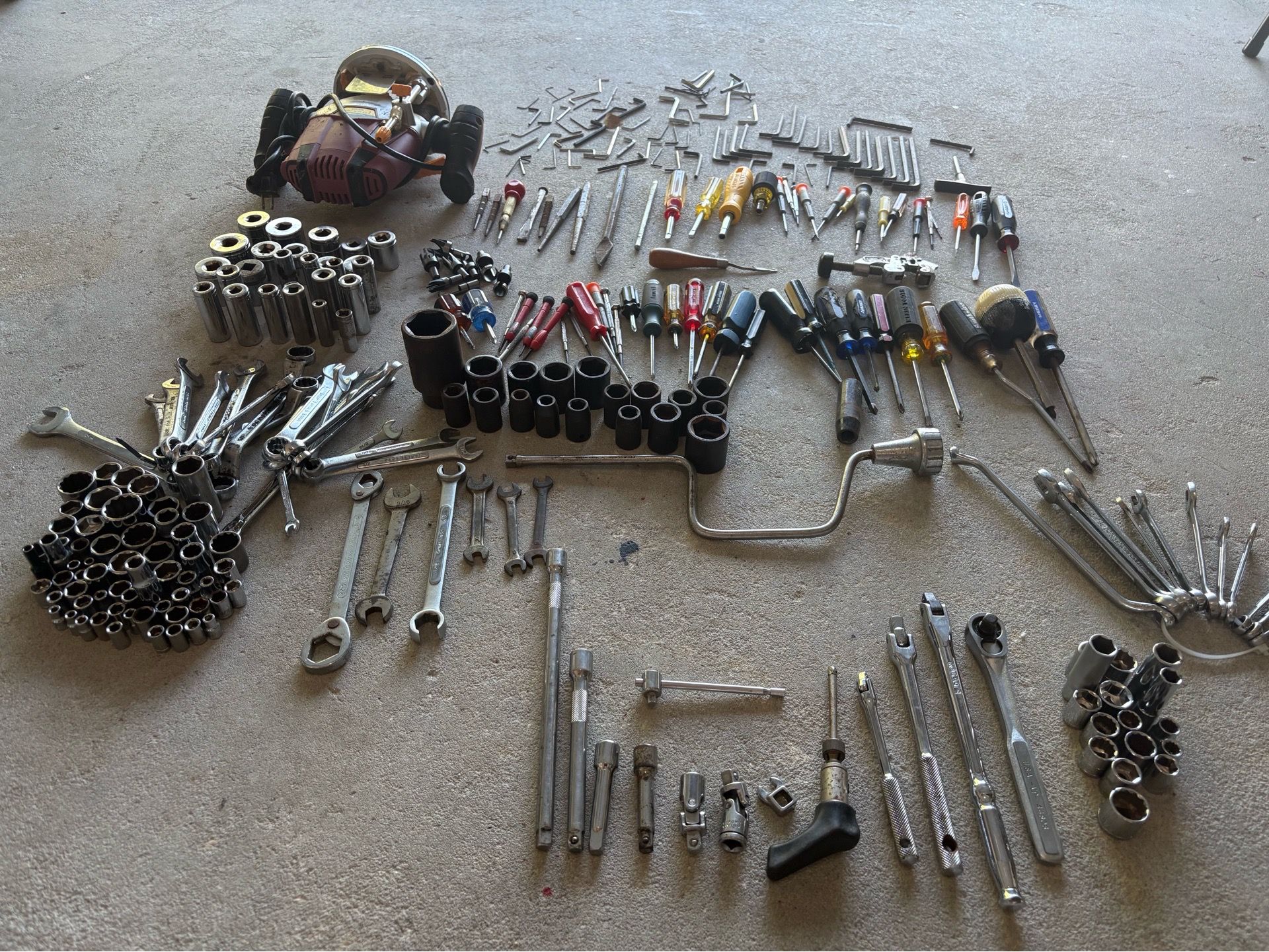 Lots of ratchets sockets wrenches
