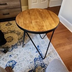 Metal And Wood End Table