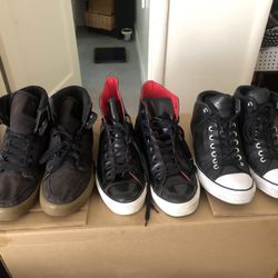 2 Pairs of Converse Tennis Shoes And 1 Supra All For $140 Or $40 Each Pair Look At The Pics For Sizes 