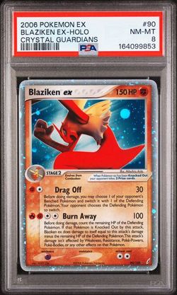 2006 Blaziken EX Holo #90 Crystal Guardians PSA 8