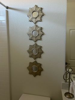 Set of 9 Starburst Wall Mirrors