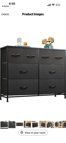 Fabric drawer storage dresser