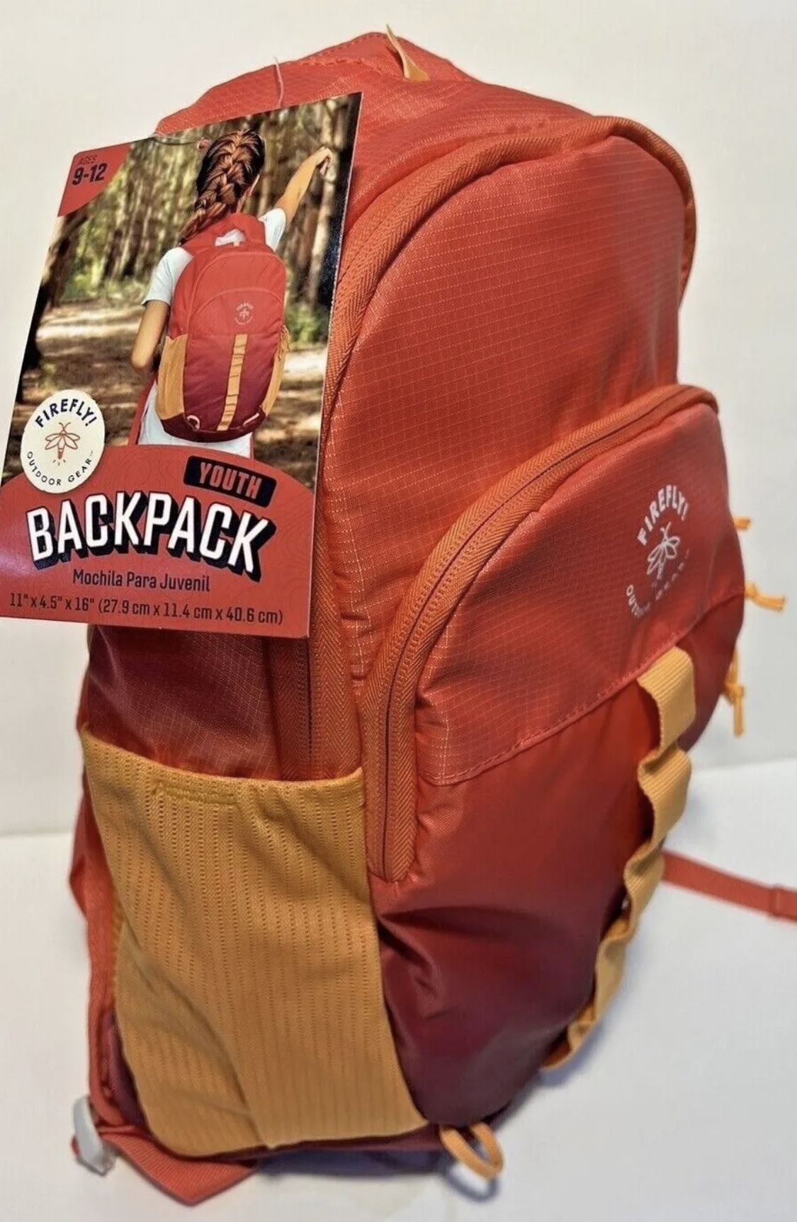 Firefly Outdoor Gear Youth Backpack Bag Red Orange Ages 9-12