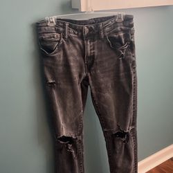 Black Ripped Denim Jeans