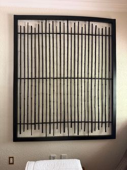 (2) Wood and Bamboo Large Wall Art
