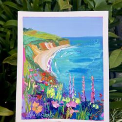 Original Oil Paintings Artwork Decor Beach Dog Mountain Landscape Seascape Flowers Sunset 