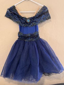 Revolution Dancewear Blue Lace Tutu Dress Costume, Medium Child