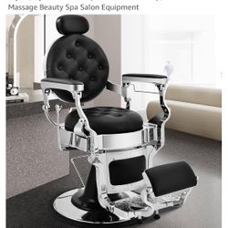 Black And Silver Barber Chair 