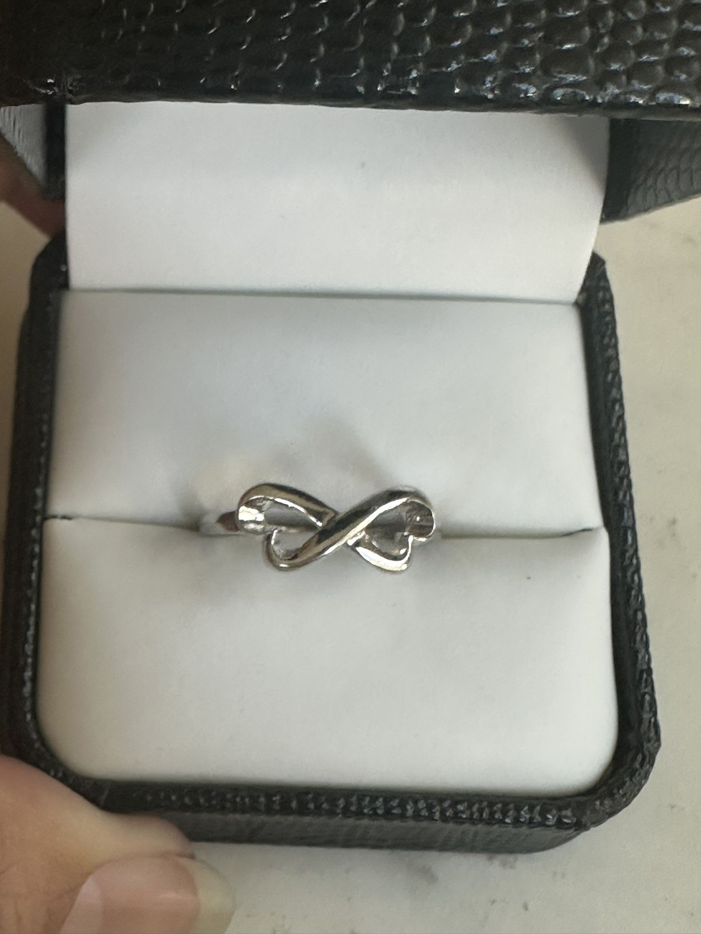 925 All  Sterling Silver, Infinity Heart Ring , Size 7, Hallmarked 925 