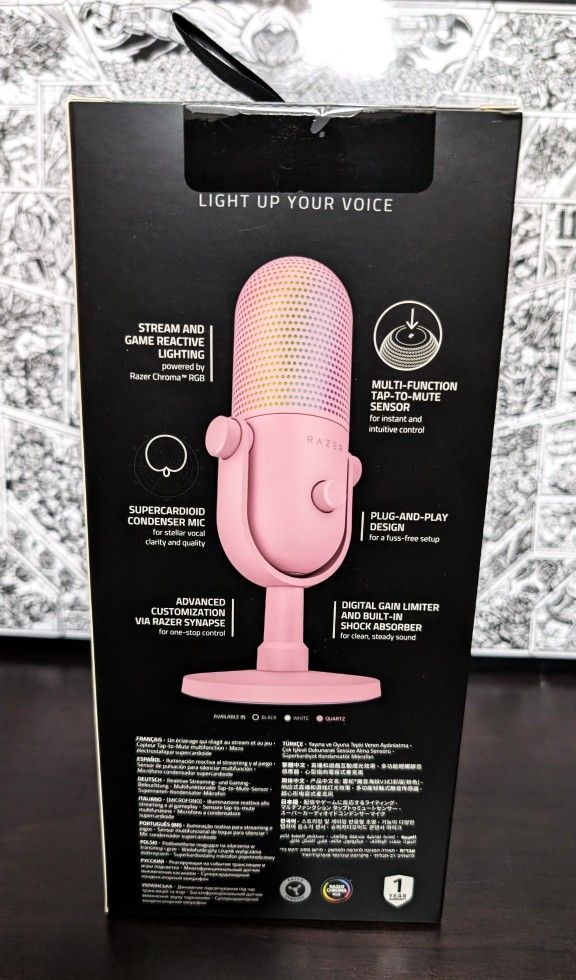 Tap To Mute Gaming Microphone Chroma RGB USB Microphone - Condenser Mic ...