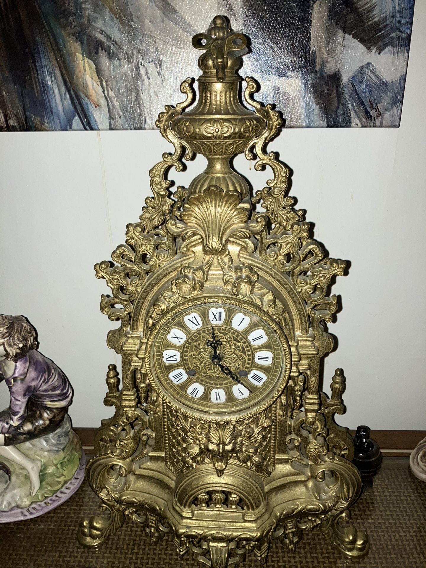 Antique copper grandfather clock