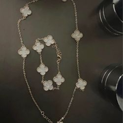 Clover necklace bracelet set