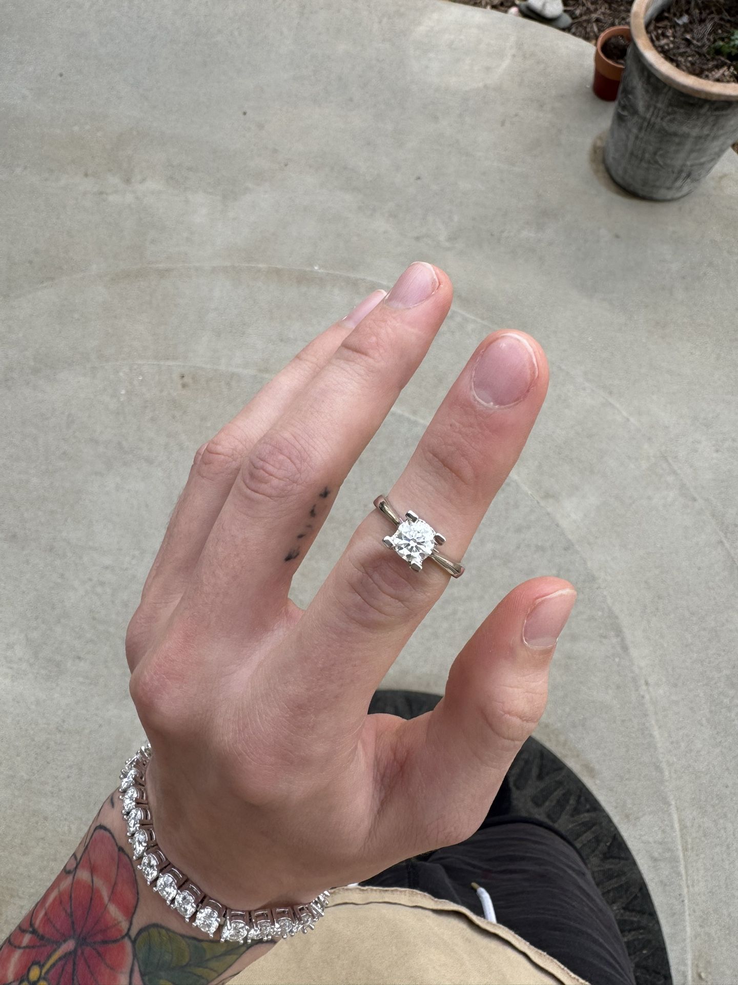 1ct Solitaire Moissanite Engagement Ring Size 7