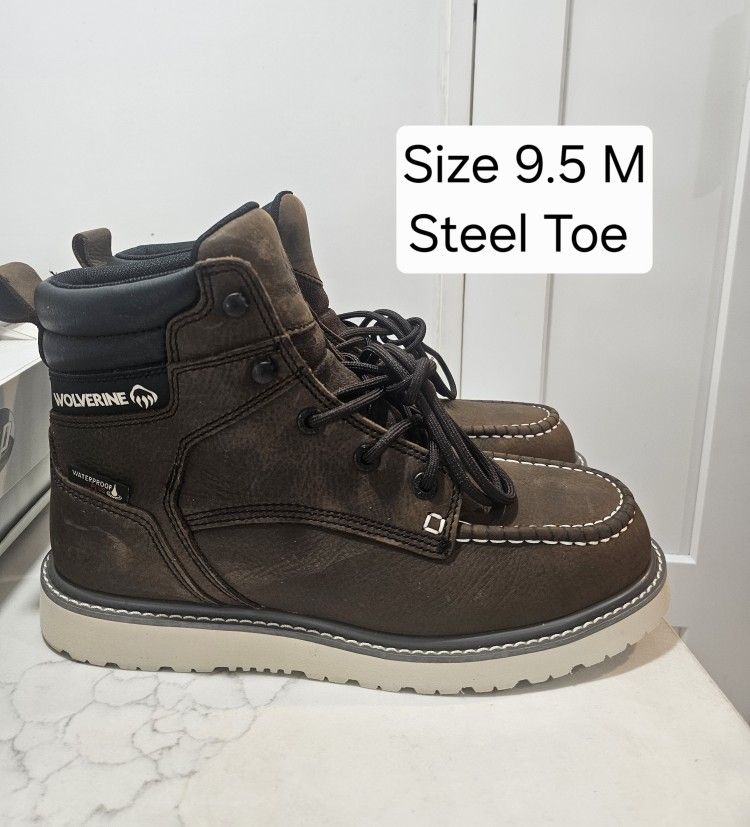 Wolverine Steel Toe Work Boots Size 9.5 
