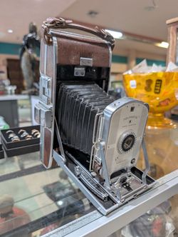 Vintage Polaroid Land Camera Model 95B Folding Instant Camera Brown Leather