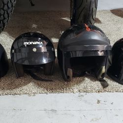 4 Motorcycle Helmets 