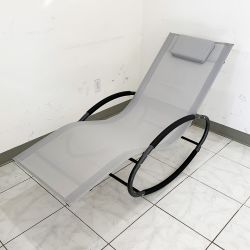 $45 (New) Zero gravity rocking chair outdoor patio lounge chair recline rocker w/ detachable pillow