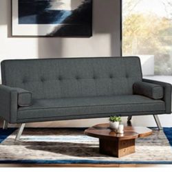 Brand New Dark Grey Futon Sofa Sleeper 
