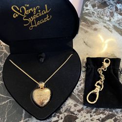 Gold Tone Color Heart 💛 Necklace, Usb Pendant/ Locket 1 Gold tone / 1 Silver tone Option 