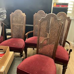 6 Chairs Available. Solid Wood With Rattan. No stains Very Good Shape