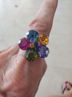 Multi Color costume jewelry ring LG adjustable
