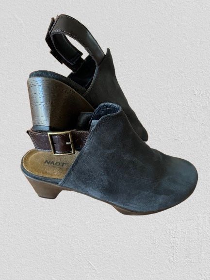 Naot - Suede Block Heel Mules - Upgrade - Dark Grey - EU 37 US 6 - 6.5